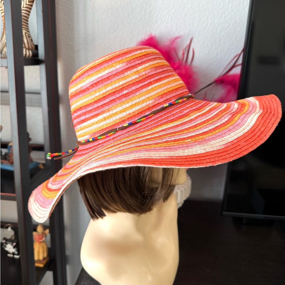 Joe Boxer Colorful Striped Sun Hat - Orange Sunset - Picture 3 of 8